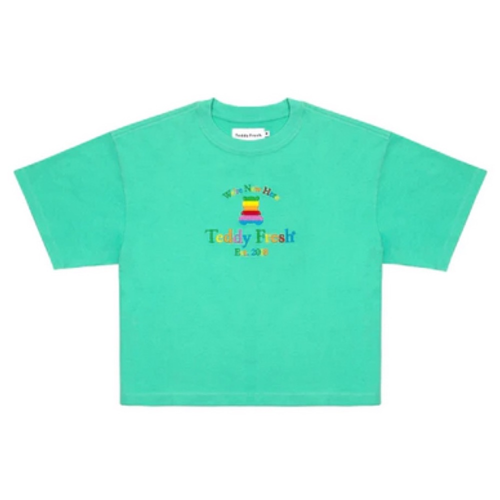 NWT Teddy Fresh We’re New Here Women’s T-Shirt | Aqua | Rare Teal Turquoise Tee